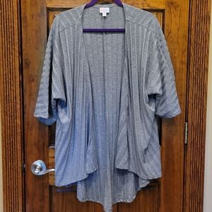Lularoe Gray Stripe Lindsay Kimono EUC Small